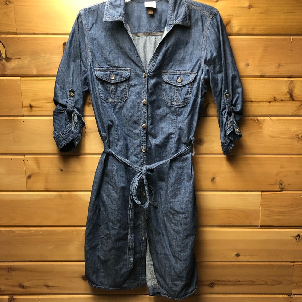 Sonoma 3/4 sleeve blue Jean dress with belt